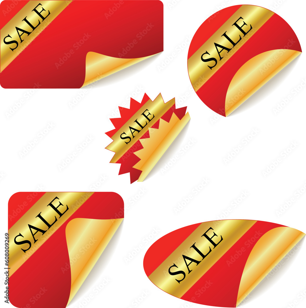 Poster set of vector labels for store