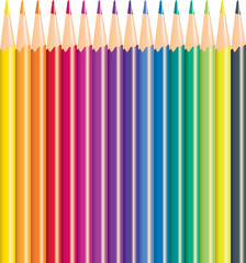 pencils of different color for drawing, vector illustration