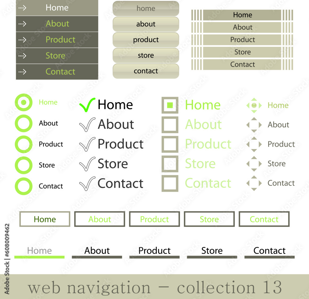 Poster set of website navigation