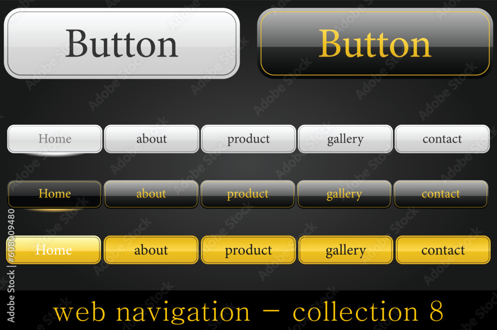 Poster set of vector buttons