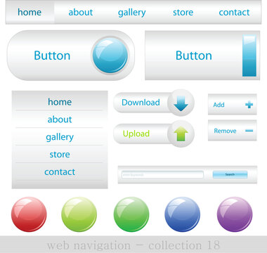 Set of different buttons and forms for web