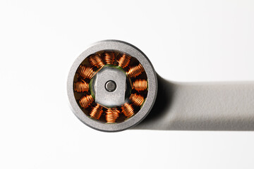 brushless motor of quadcopter, close-up view