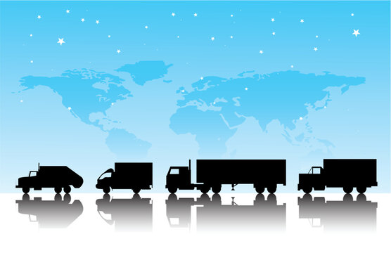 vector illustration of cargo trucks