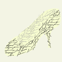 Shoes with inscription