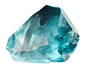 Naklejka premium Aquamarine gemstone on transparent background. Generative AI.