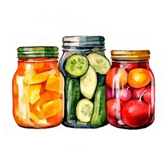 jars of pickled vegetables with Generative AI technology