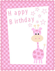 happy birthday card with a giraffe