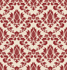 Damask seamless vector background.  For easy making seamless pattern just drag all group into swatches bar, and use it for filling any contours.