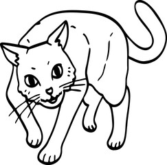 cute cartoon cat drawing.