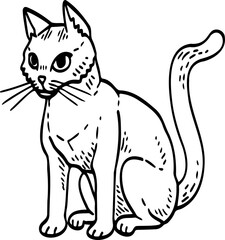 cute cartoon cat drawing.