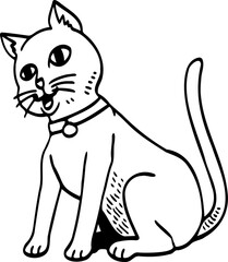 cute cartoon cat drawing.