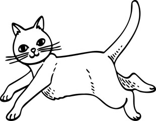 cute cartoon cat drawing.
