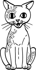 cute cartoon cat drawing.