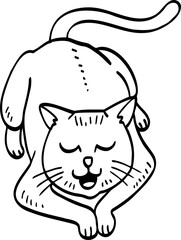 cute cartoon cat drawing.