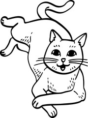 Fototapeta premium cute cartoon cat drawing.