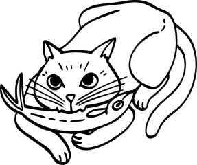 cute cartoon cat drawing.