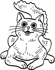 cute cartoon cat drawing.