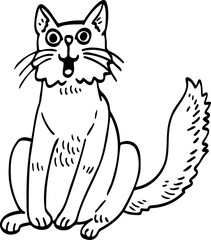 cute cartoon cat drawing.
