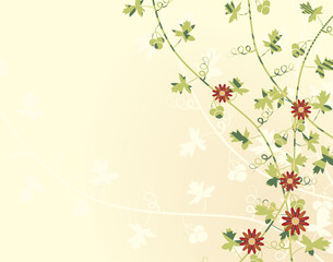 Editable vector illustration of vines with flowers