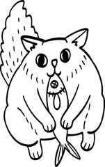 cute cartoon cat drawing.
