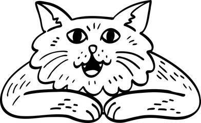 cute cartoon cat drawing.