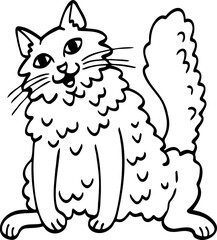 cute cartoon cat drawing.