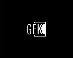 GEK Logo and Graphics Design, Modern and Sleek Vector Art and Icons isolated on black background