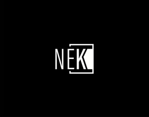 NEK Logo and Graphics Design, Modern and Sleek Vector Art and Icons isolated on black background