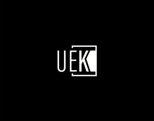 UEK Logo and Graphics Design, Modern and Sleek Vector Art and Icons isolated on black background