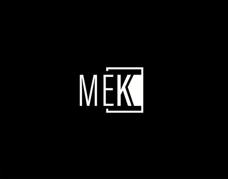 MEK Logo and Graphics Design, Modern and Sleek Vector Art and Icons isolated on black background