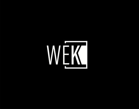 WEK Logo and Graphics Design, Modern and Sleek Vector Art and Icons isolated on black background
