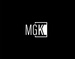 MGK Logo and Graphics Design, Modern and Sleek Vector Art and Icons isolated on black background
