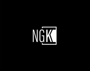 Fototapeta na wymiar NGK Logo and Graphics Design, Modern and Sleek Vector Art and Icons isolated on black background