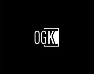 OGK Logo and Graphics Design, Modern and Sleek Vector Art and Icons isolated on black background