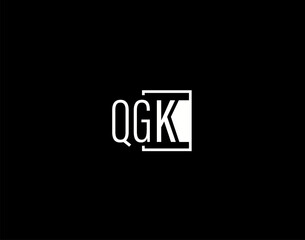 QGK Logo and Graphics Design, Modern and Sleek Vector Art and Icons isolated on black background