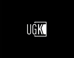 Fototapeta premium UGK Logo and Graphics Design, Modern and Sleek Vector Art and Icons isolated on black background