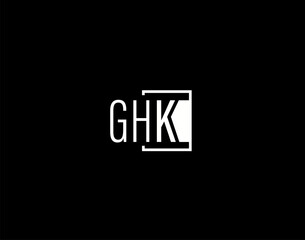 GHK Logo and Graphics Design, Modern and Sleek Vector Art and Icons isolated on black background