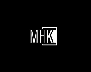 Obraz premium MHK Logo and Graphics Design, Modern and Sleek Vector Art and Icons isolated on black background