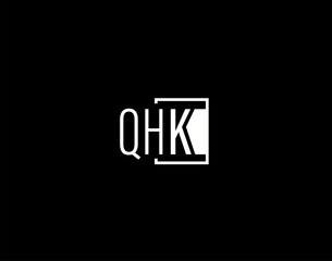 QHK Logo and Graphics Design, Modern and Sleek Vector Art and Icons isolated on black background