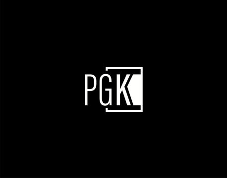PGK Logo and Graphics Design, Modern and Sleek Vector Art and Icons isolated on black background
