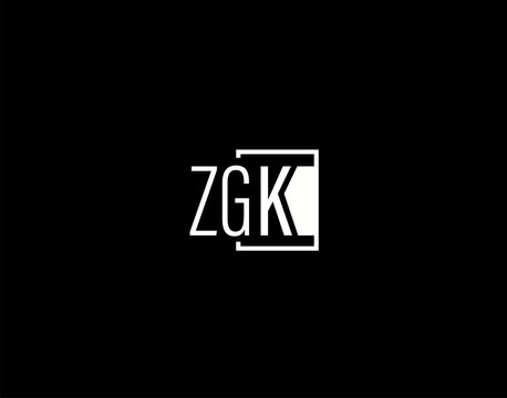ZGK Logo and Graphics Design, Modern and Sleek Vector Art and Icons isolated on black background