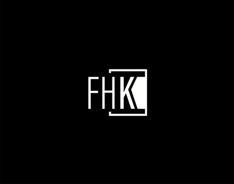 FHK Logo and Graphics Design, Modern and Sleek Vector Art and Icons isolated on black background