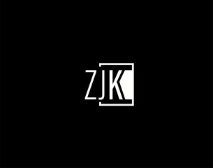 ZJK Logo and Graphics Design, Modern and Sleek Vector Art and Icons isolated on black background