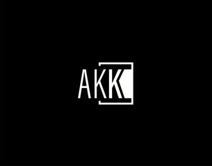 AKK Logo and Graphics Design, Modern and Sleek Vector Art and Icons isolated on black background