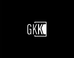 Fototapeta na wymiar GKK Logo and Graphics Design, Modern and Sleek Vector Art and Icons isolated on black background