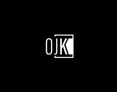 OJK Logo and Graphics Design, Modern and Sleek Vector Art and Icons isolated on black background