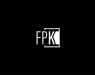 FPK Logo and Graphics Design, Modern and Sleek Vector Art and Icons isolated on black background