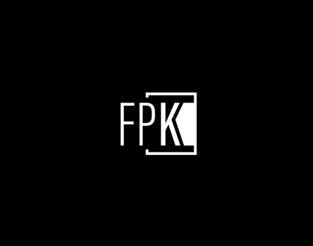 FPK Logo and Graphics Design, Modern and Sleek Vector Art and Icons isolated on black background