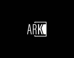 ARK Logo and Graphics Design, Modern and Sleek Vector Art and Icons isolated on black background