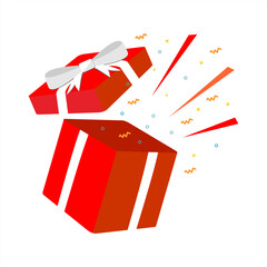 surprise gift box vector with white bow